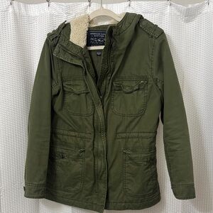 American Eagle Green Parka Coat